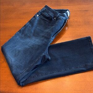 Ladies Sz 15 Good American Dark Blue High Rise Ankle Straight Jeans